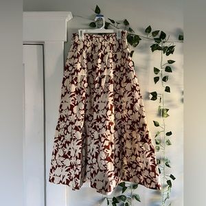 Universal Thread orange and cream floral skirt
